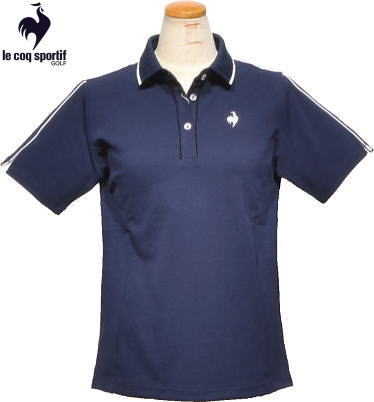 ルコックゴルフ　レディース　半袖ポロシャツ　QGWVJA01　ネイビー