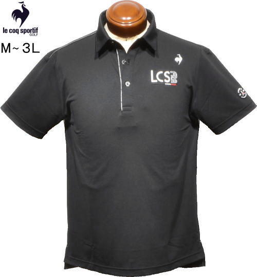 ルコックゴルフ　メンズ　半袖ポロシャツ　QGMXJA02　ブラック