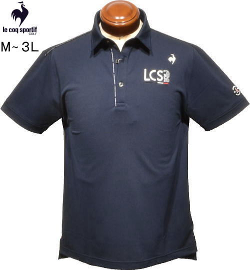 ルコックゴルフ　メンズ　半袖ポロシャツ　QGMXJA02　ネイビー