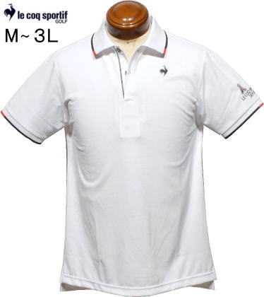 ルコックゴルフ　メンズ　半袖ポロシャツ　QGMXJA04　ホワイト