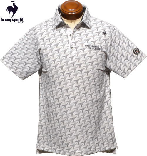 ルコックゴルフ　メンズ　半袖ポロシャツ　QGMXJA05　グレー