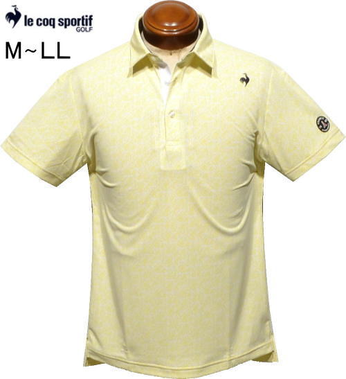 ルコックゴルフ　メンズ　半袖ポロシャツ　QGMXJA18　イエロー