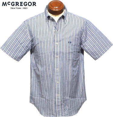 マックレガー　メンズ　半袖シャツ　111163301　ミント紺