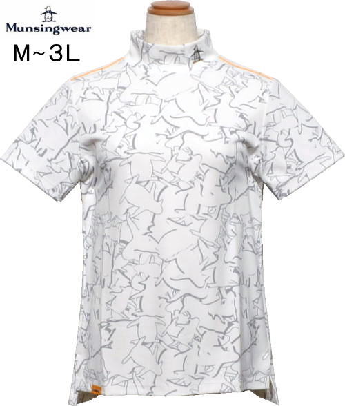 マンシングウェア　レディース　モックネック半袖シャツ　MEWXJA02　ホワイト