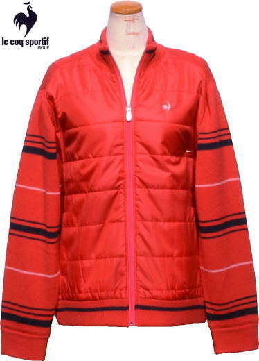 ルコックゴルフ レディース ジップアップカーディガン QGWWJL02 レッド