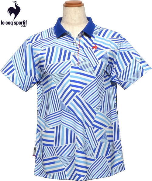 ルコックゴルフ　レディース　半袖ポロシャツ　QGWXJA13　ブルー