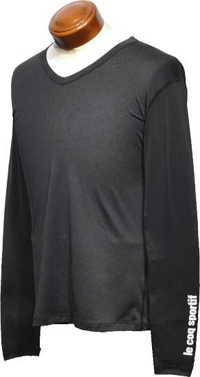 ルコックゴルフ　メンズ　Vネックアンダーシャツ　QGMTJM01　ブラック