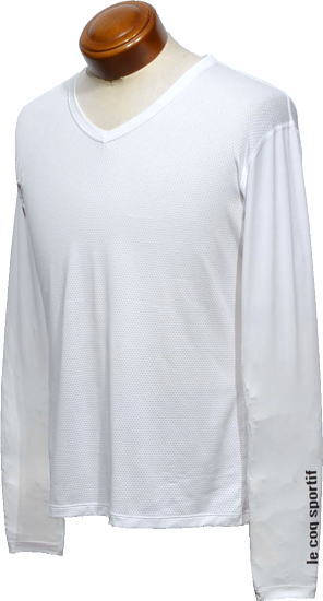ルコックゴルフ　メンズ　Vネックアンダーシャツ　QGMTJM01　ホワイト
