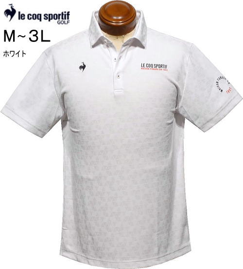 ルコックゴルフ　メンズ　半袖ポロシャツ　LG6SHS01M　ホワイト