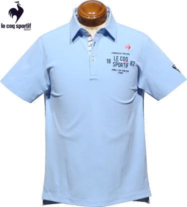 ルコックスポルティフ　メンズ　半袖ポロシャツ　QGMVJA02　ブルー