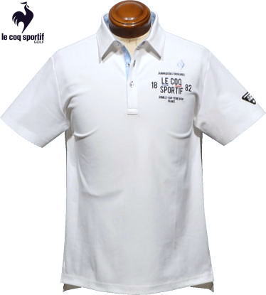 ルコックスポルティフ　メンズ　半袖ポロシャツ　QGMVJA02　ホワイト