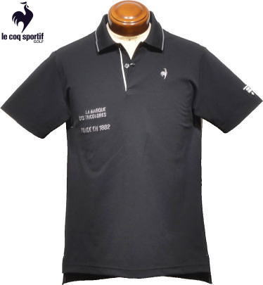 ルコックゴルフ　メンズ　半袖ポロシャツ　QGMVJA03　ブラック