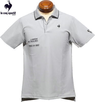 ルコックゴルフ　メンズ　半袖ポロシャツ　QGMVJA03　グレー