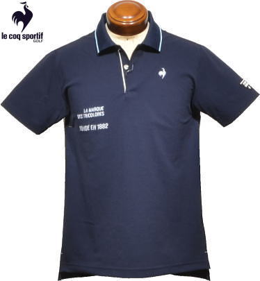 ルコックゴルフ　メンズ　半袖ポロシャツ　QGMVJA03　ネイビー