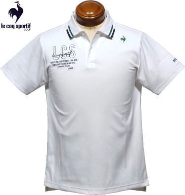 ルコックゴルフ　メンズ　半袖ポロシャツ　QGMVJA11　ホワイト