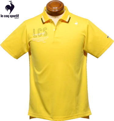 ルコックゴルフ　メンズ　半袖ポロシャツ　QGMVJA11　イエロー