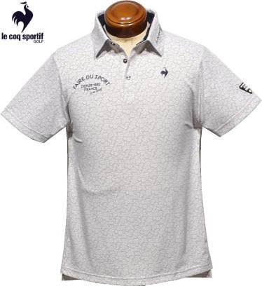 ルコックゴルフ　メンズ　半袖ポロシャツ　QGMVJA16　グレー