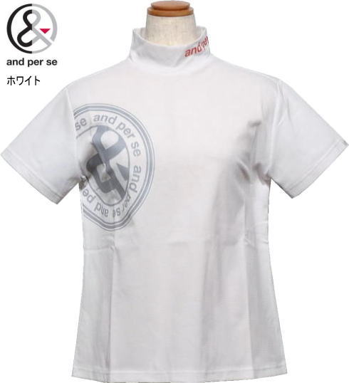 アンパスィ　レディース　モックネック半袖シャツ　AFS9516V2　ホワイト