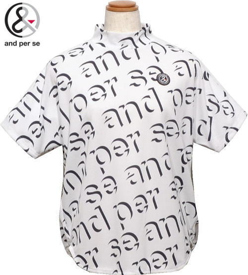 アンパスィ レディース モックネック半袖シャツ AFS9525X7 ホワイト