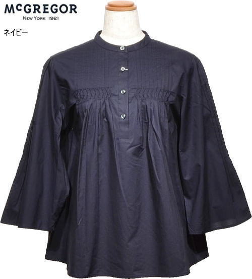 マックレガー　レディース　七分袖ブラウス　311156106　ネイビー