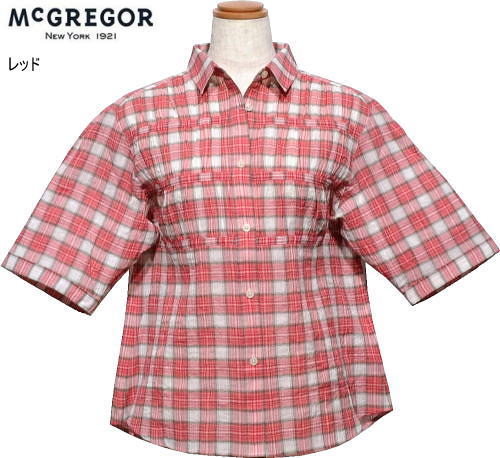 マックレガー　レディース　半袖シャツ　311166301　レッド