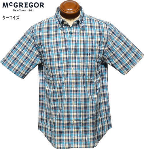 マックレガー　メンズ　サッカー半袖シャツ　111166101　ターコイズ