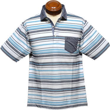 マックレガー　メンズ　半袖ポロシャツ　111621503　ブルーグリーン紺