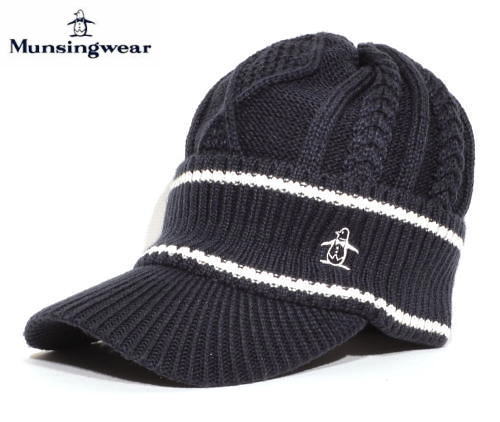 マンシング　レディース　ツバ付きニットキャップ　MG5FCP41L　ネイビー
