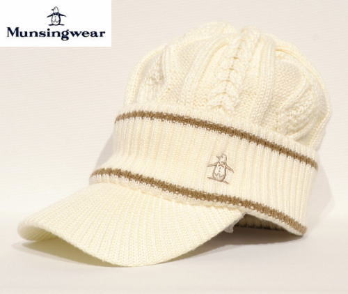 マンシング　レディース　ツバ付きニットキャップ　MG5FCP41L　アイボリー