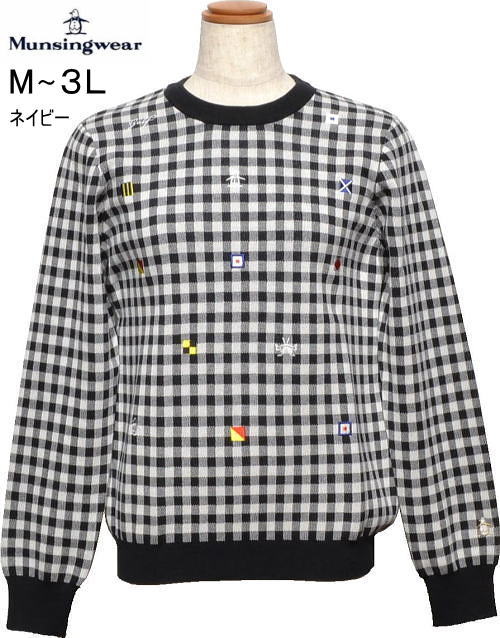 マンシング　レディース　クルーネックセーター　MG5SST21L　ネイビー