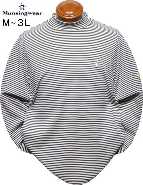 マンシング　メンズ　モックネック長袖シャツ　MG5FLS24M　ネイビー