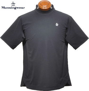 マンシングウェア　メンズ　半袖モックネックシャツ　MGMVJA15　ブラック
