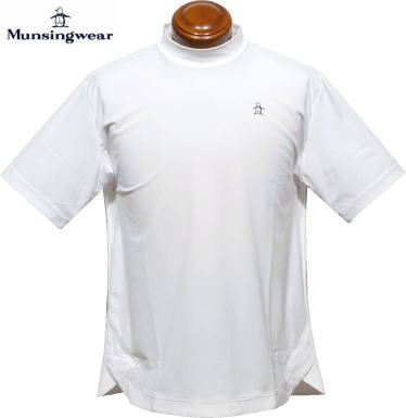 マンシングウェア　メンズ　半袖モックネックシャツ　MGMVJA15　ホワイト