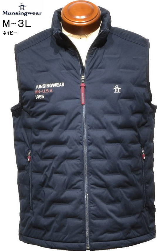 マンシング メンズ 中綿入りアウターベスト MG5FVE23M ネイビー