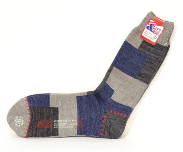 アンドライフソックス ソックス/PATCHWORK グレー