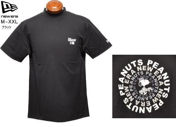 ニューエラゴルフ　メンズ　モックネック半袖シャツ　14865851　ブラック